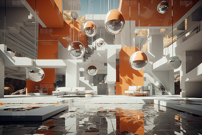 C4D科幻空间科技渲染背景