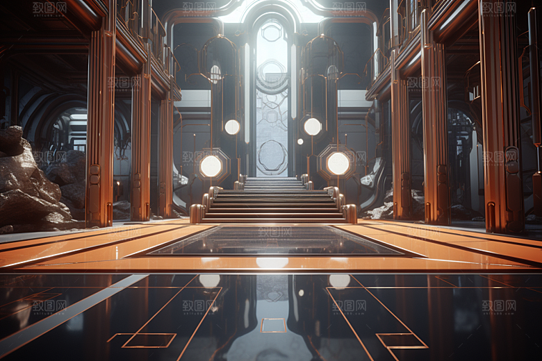 C4D科幻空间3D科技背景