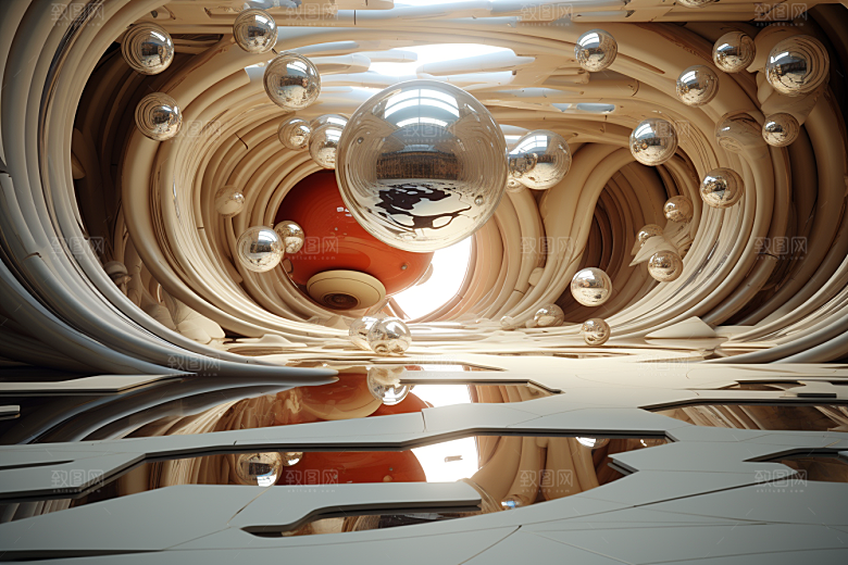 C4D科幻空间科技立体背景