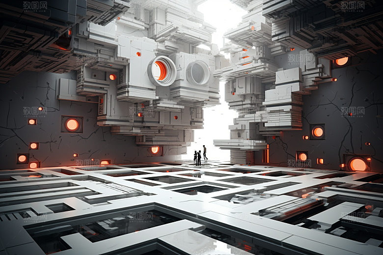 C4D科幻空间空间效果背景