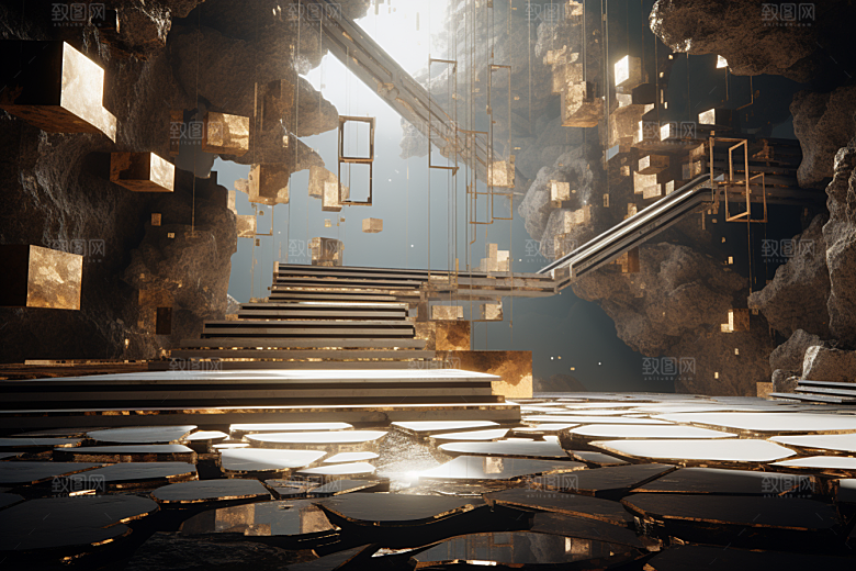 C4D科幻空间想象力渲染背景