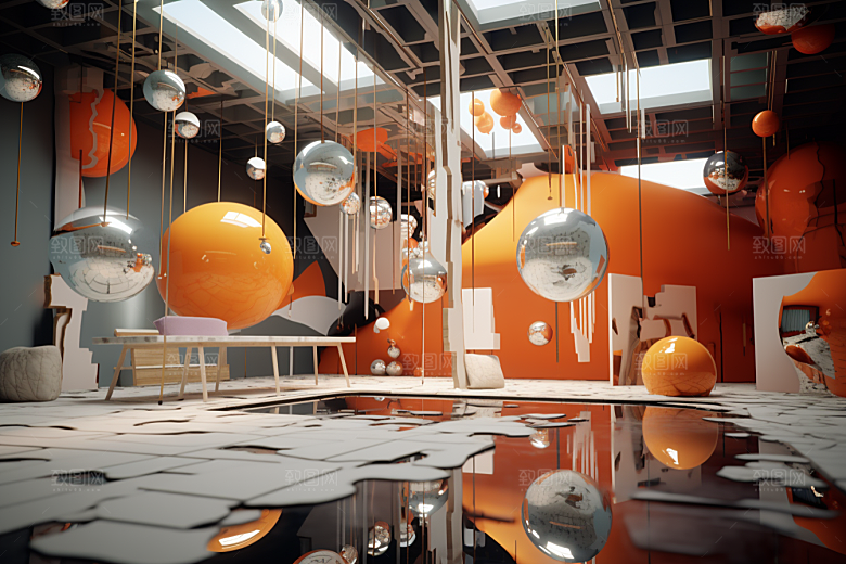 C4D科幻空间立体空间背景