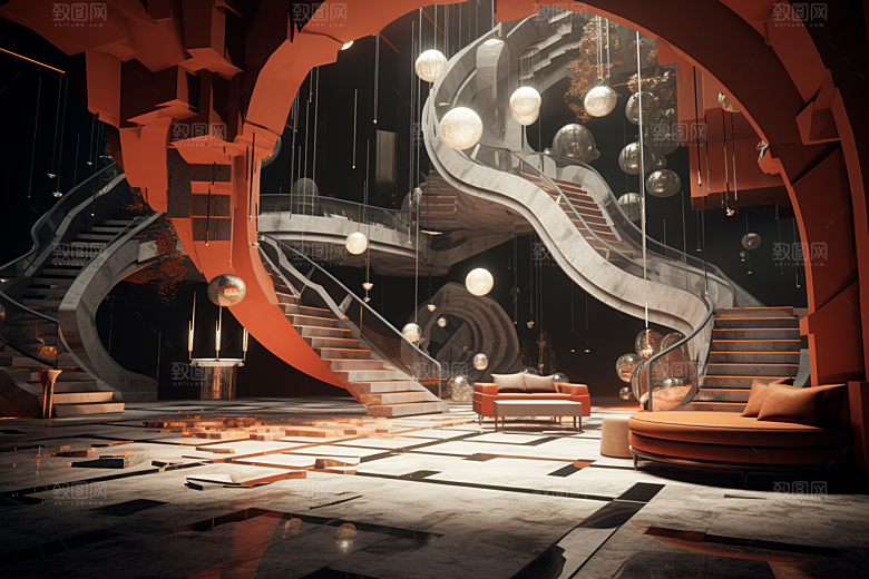 C4D科幻空间想象力渲染背景