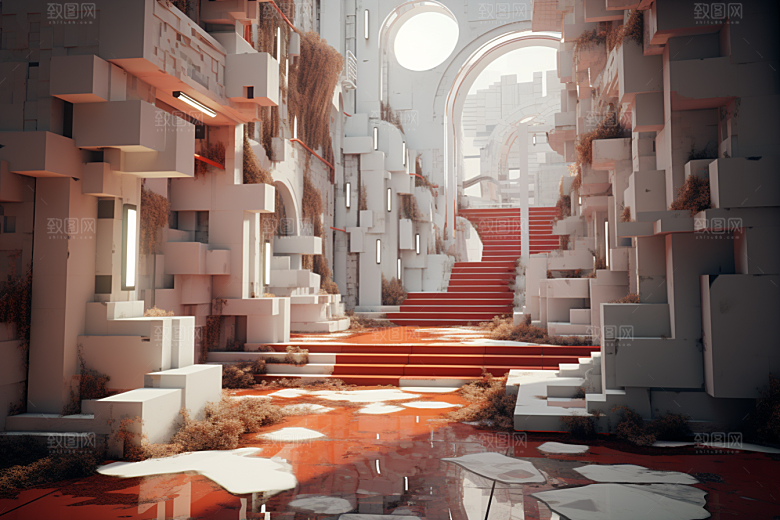C4D科幻空间空间效果背景