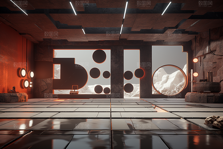 C4D科幻空间科技3D背景
