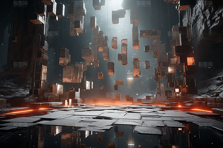 C4D科幻空间想象力立体背景