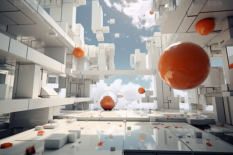C4D科幻空间渲染想象力背景
