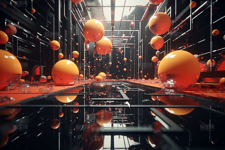 C4D科幻空间想象力效果背景