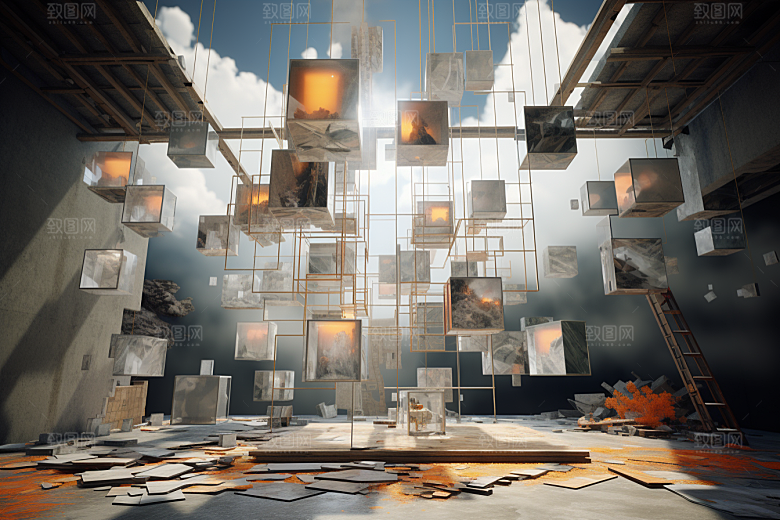 C4D科幻空间空间立体背景