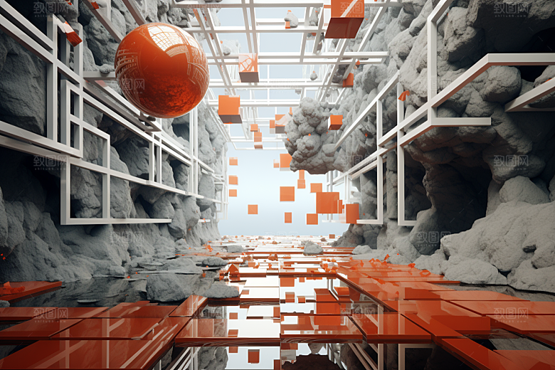 C4D科幻空间渲染高清背景