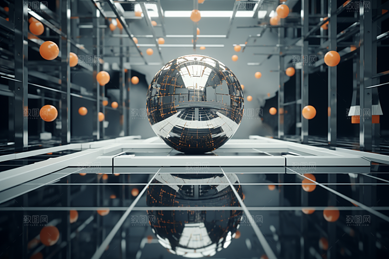 C4D科幻空间渲染模型背景