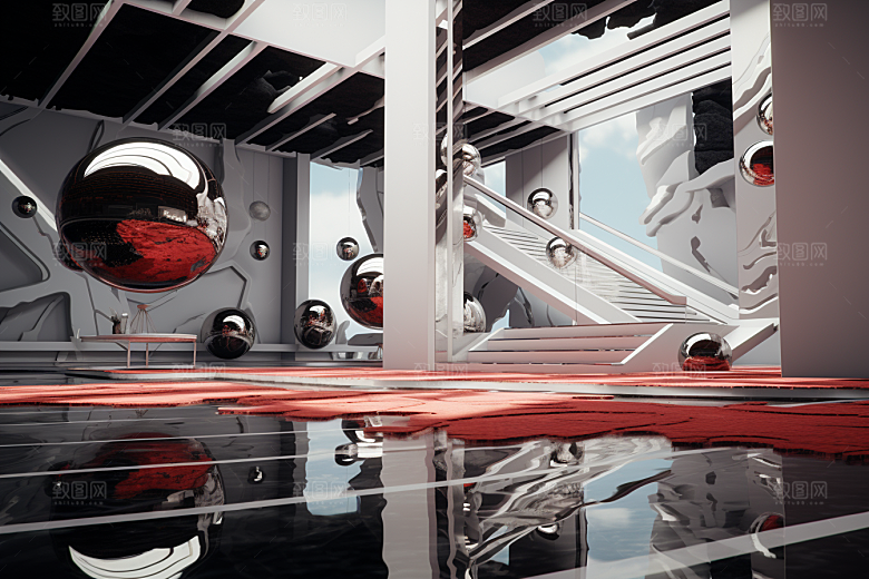 C4D科幻空间高清模型背景