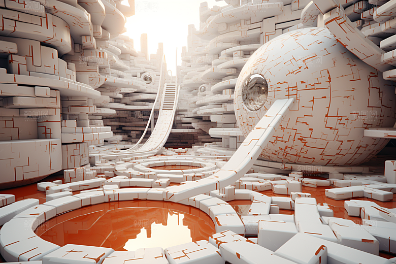 C4D科幻空间效果未来感背景