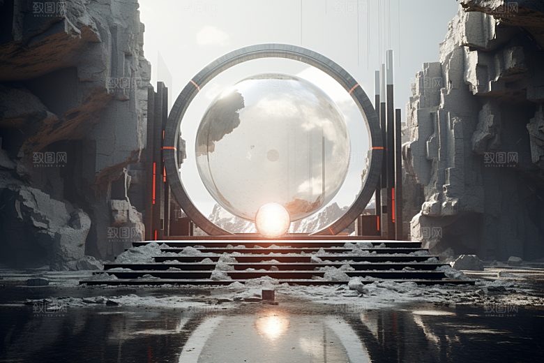 C4D科幻空间高清未来感背景