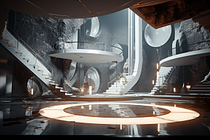 C4D科幻空间效果科技背景