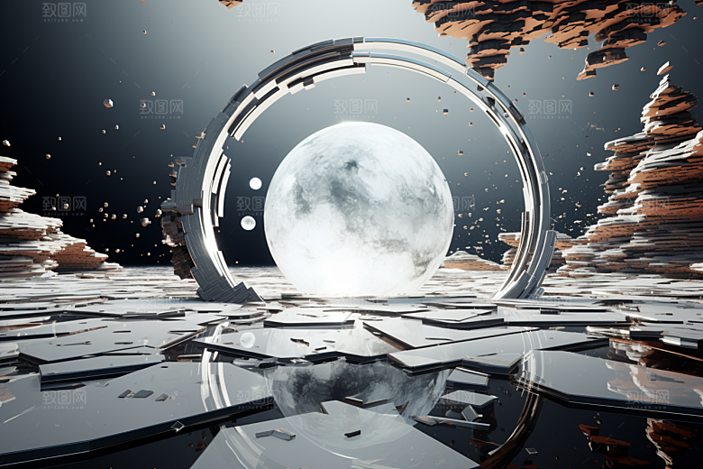 C4D科幻空间效果3D背景