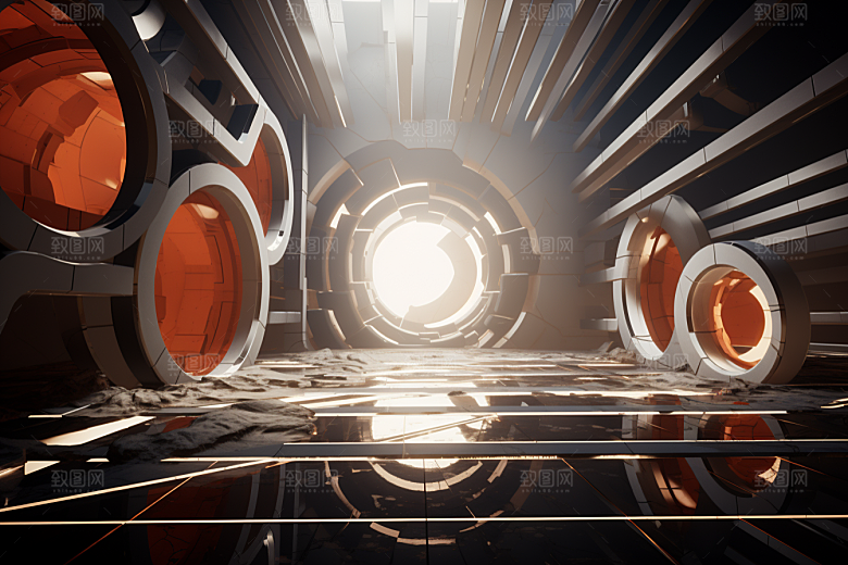C4D科幻空间空间未来感背景