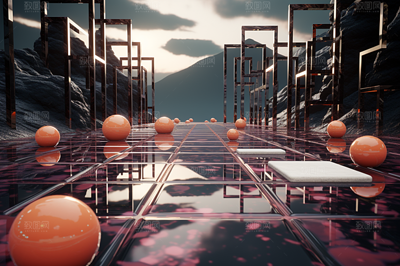 C4D科幻空间3D模型背景