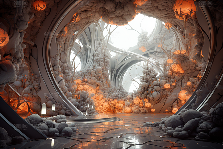 C4D科幻空间立体科技背景