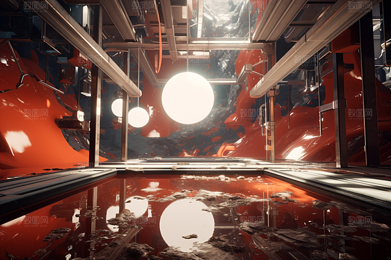 C4D科幻空间3D渲染背景