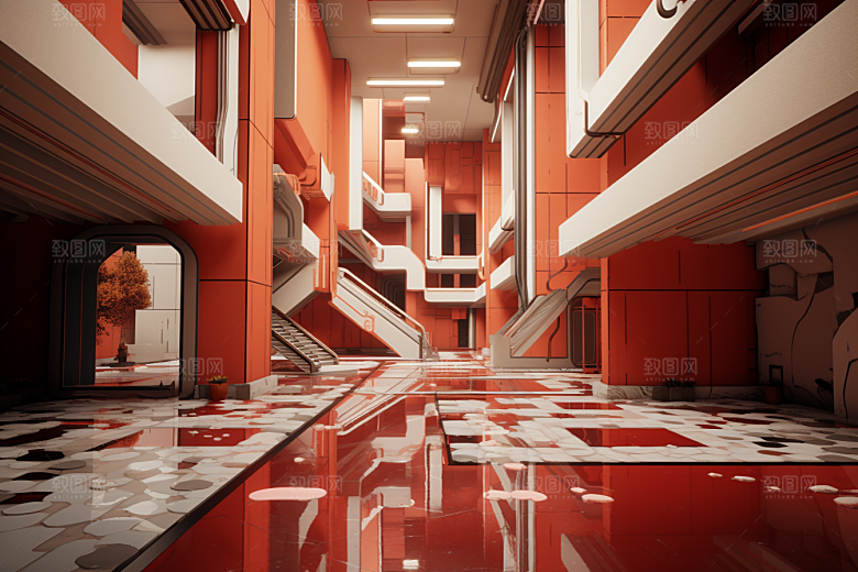 C4D科幻空间立体科技背景