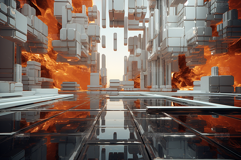 C4D科幻空间未来感模型背景