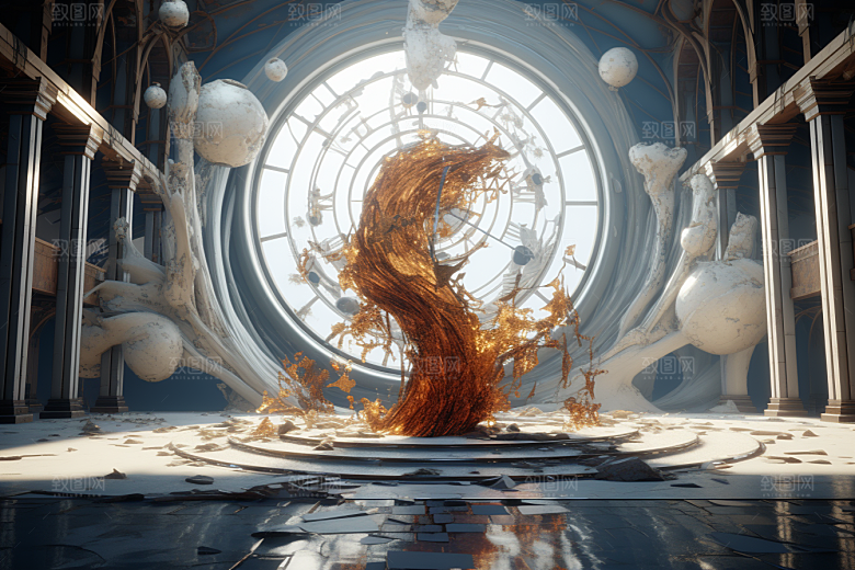 C4D科幻空间3D立体背景