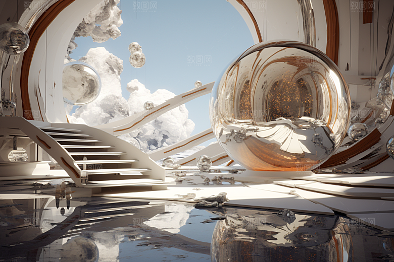 C4D科幻空间效果渲染背景
