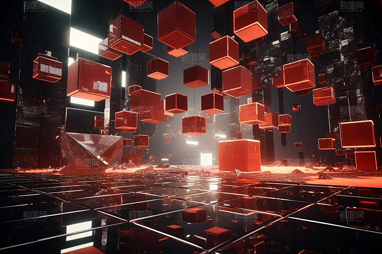 C4D科幻空间3D想象力背景