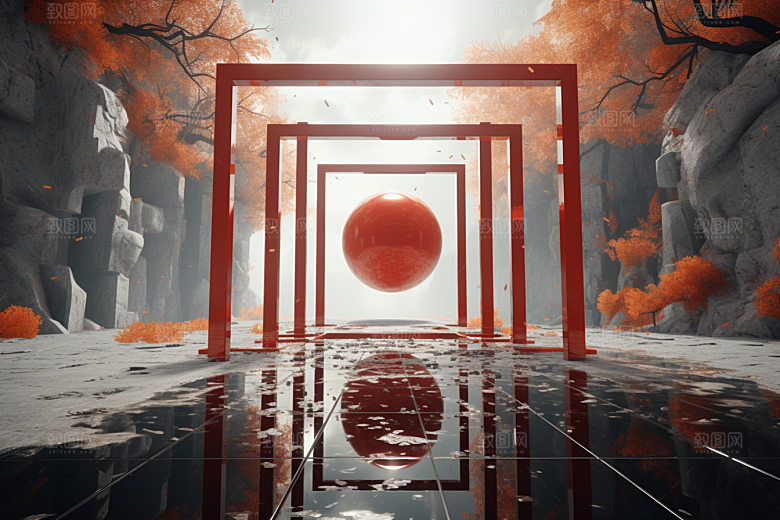 C4D科幻空间科技3D背景