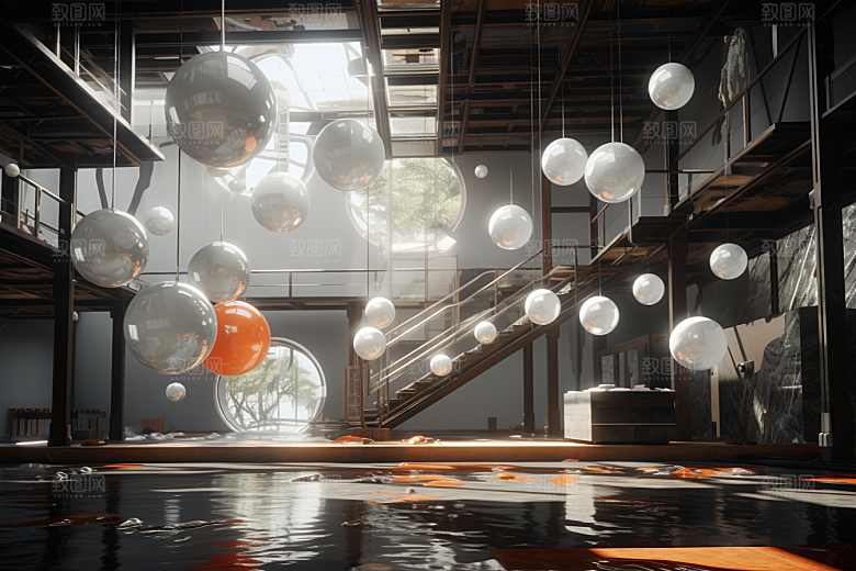 C4D科幻空间模型效果背景