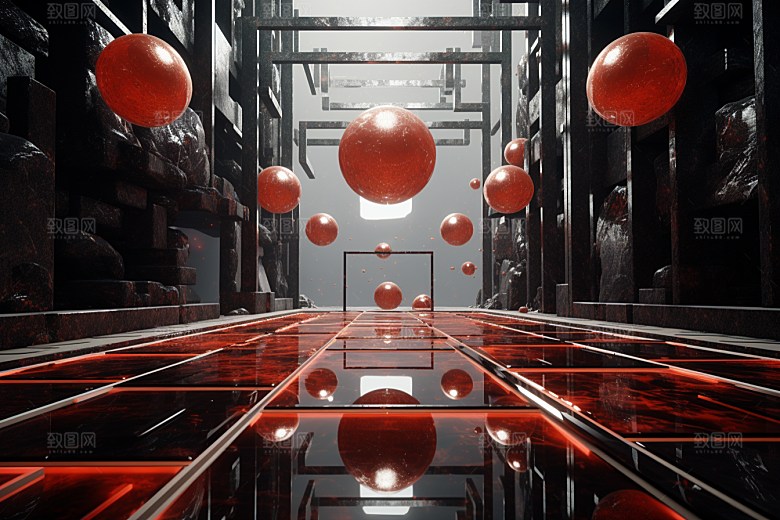C4D科幻空间效果渲染背景