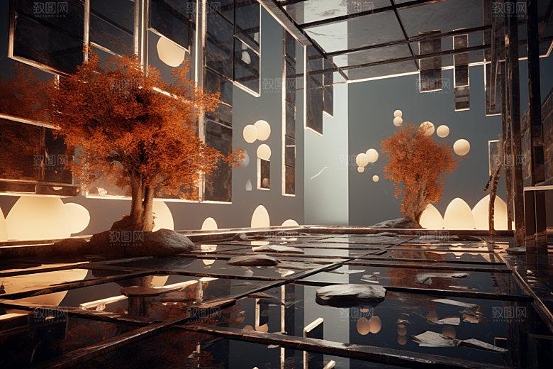 C4D科幻空间科技想象力背景