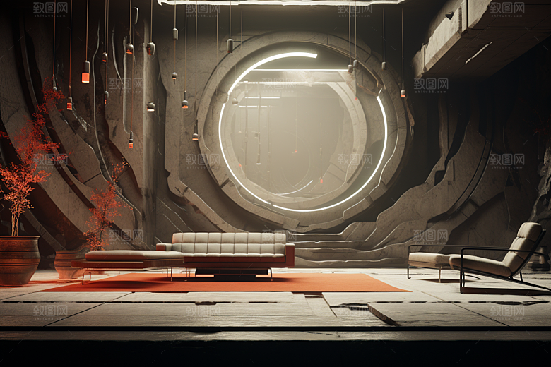 C4D科幻空间立体3D背景