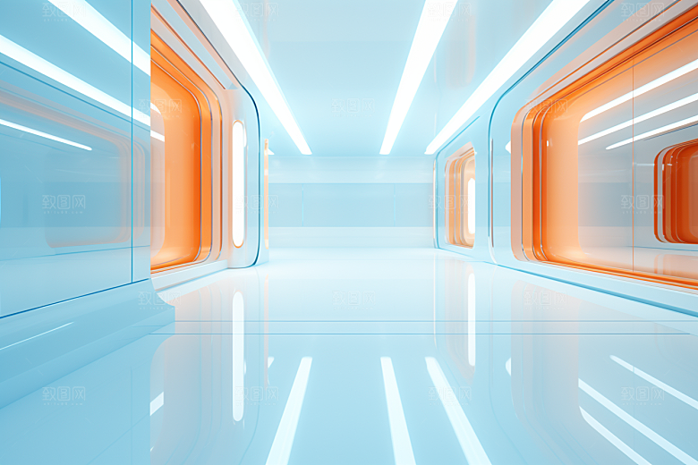 C4D科幻空间立体空间背景