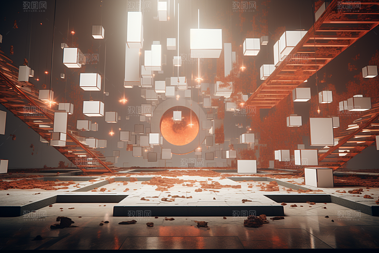 C4D科幻空间立体空间背景