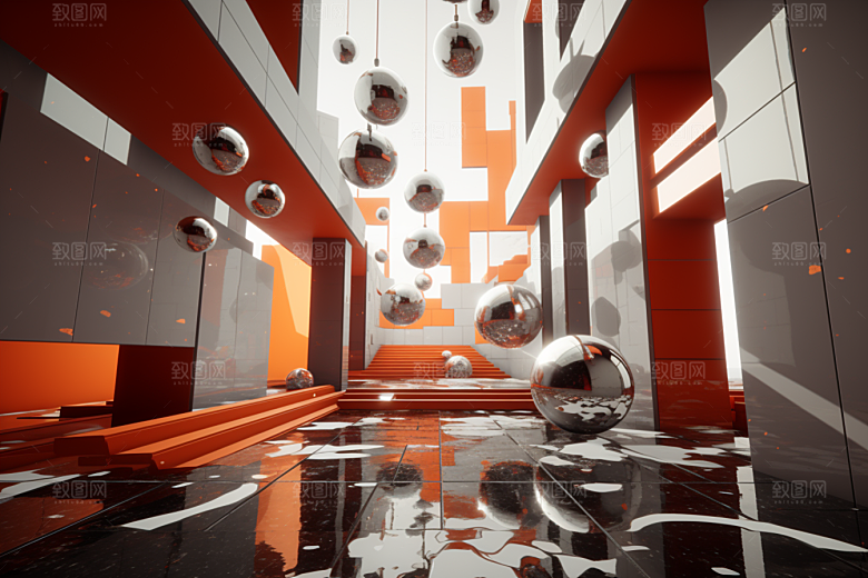 C4D科幻空间空间科技背景