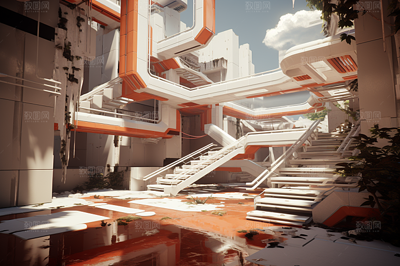 C4D科幻空间效果渲染背景