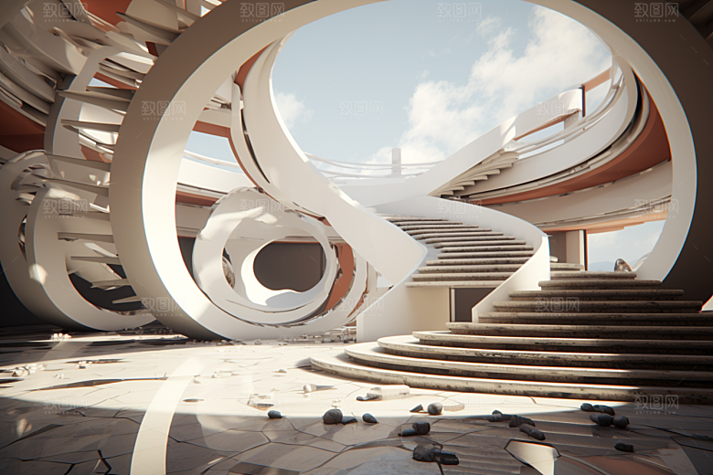 C4D科幻空间3D科技背景