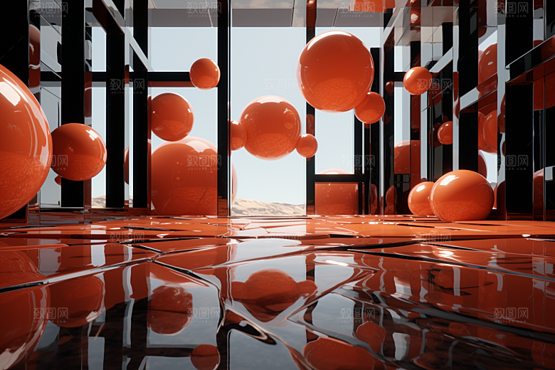 C4D科幻空间模型高清背景