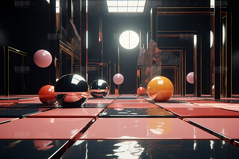 C4D科幻空间效果模型背景
