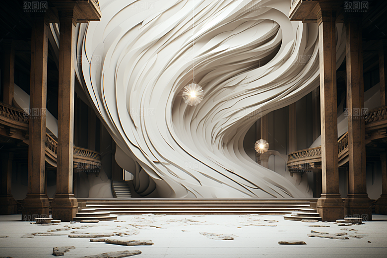 C4D科幻空间模型3D背景