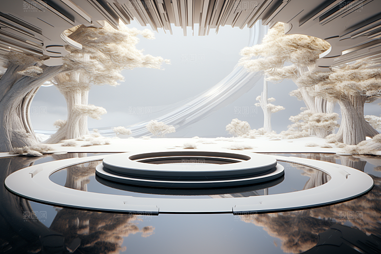 C4D科幻空间模型3D背景