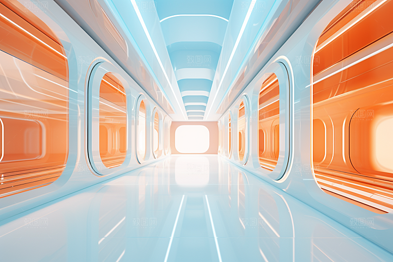 C4D科幻空间未来感模型背景