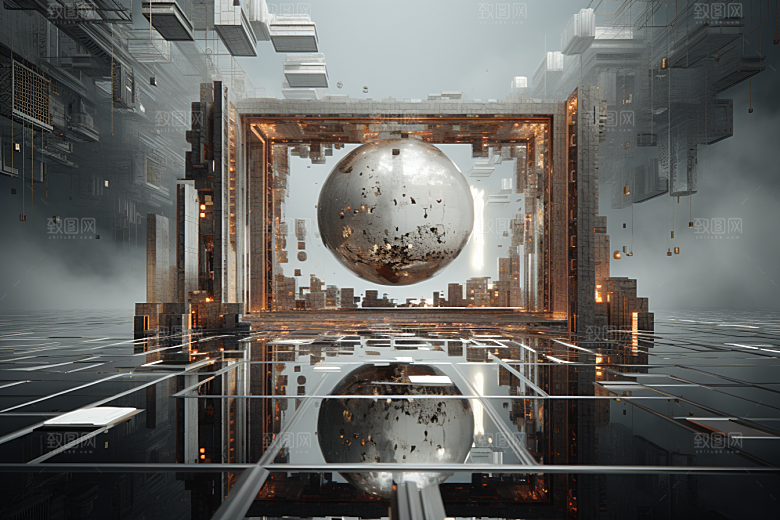 C4D科幻空间高清未来感背景