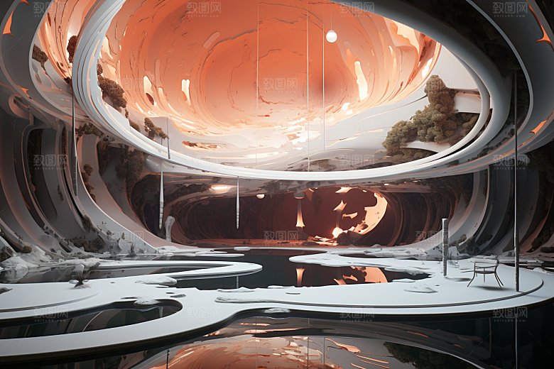 C4D科幻空间科技模型背景