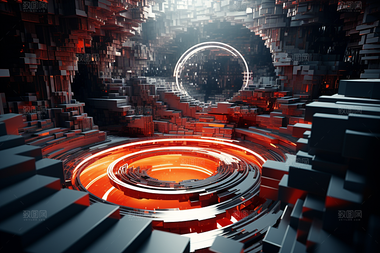 C4D科幻空间未来感渲染背景