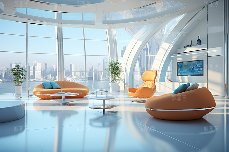 C4D科幻空间3D未来感背景