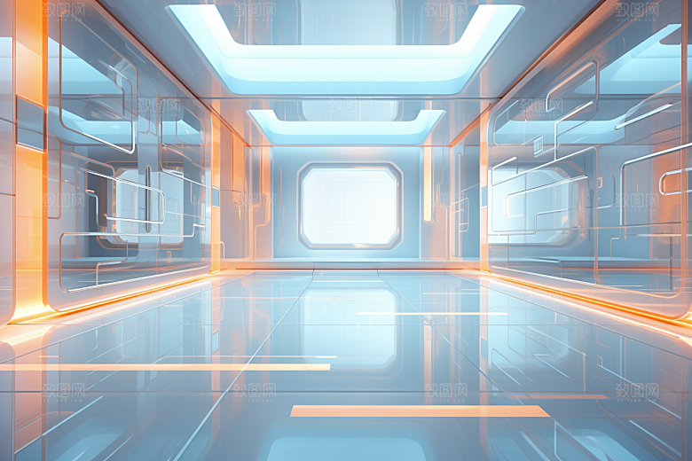 C4D科幻空间空间模型背景