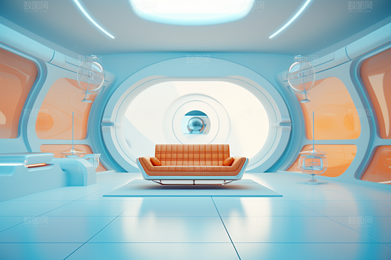 C4D科幻空间模型立体背景
